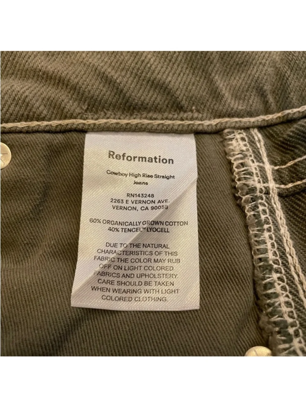 Reformation Cowboy High Rise Straight Jeans in Kalamata - Picture 8 of 9